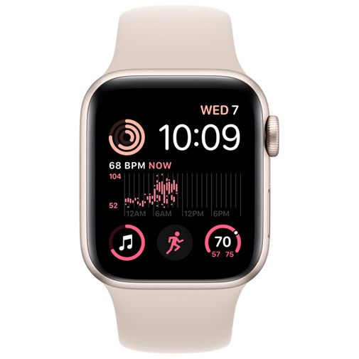 Apple Watch SE 2022 40mm Goud/Zilver (Beige Siliconenband)